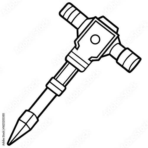 Iron Drill Tool Vector Illustration