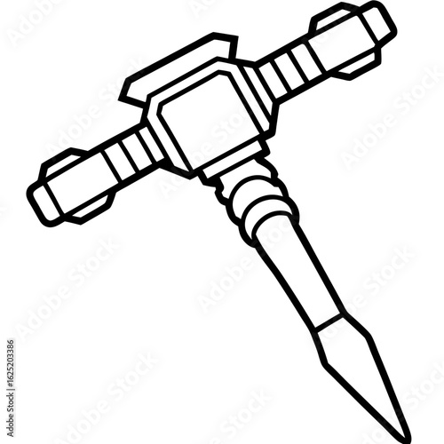 Iron Drill Tool Vector Illustration