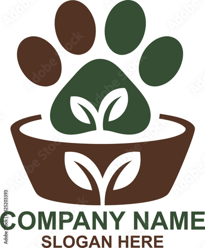 Green Paw Print Pet Care Business Logo Design Ideas