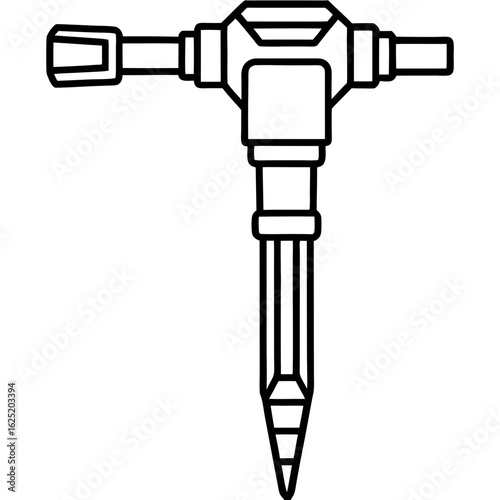Iron Drill Tool Vector Illustration