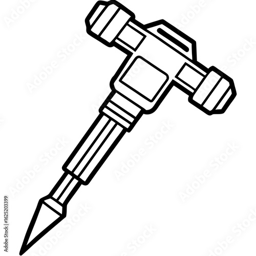 Iron Drill Tool Vector Illustration