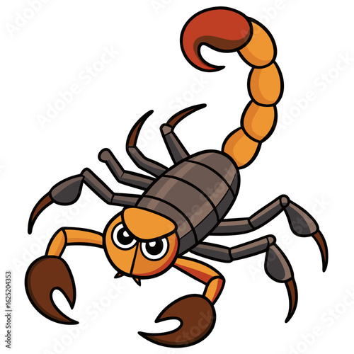 scorpion cartoon isolated on white