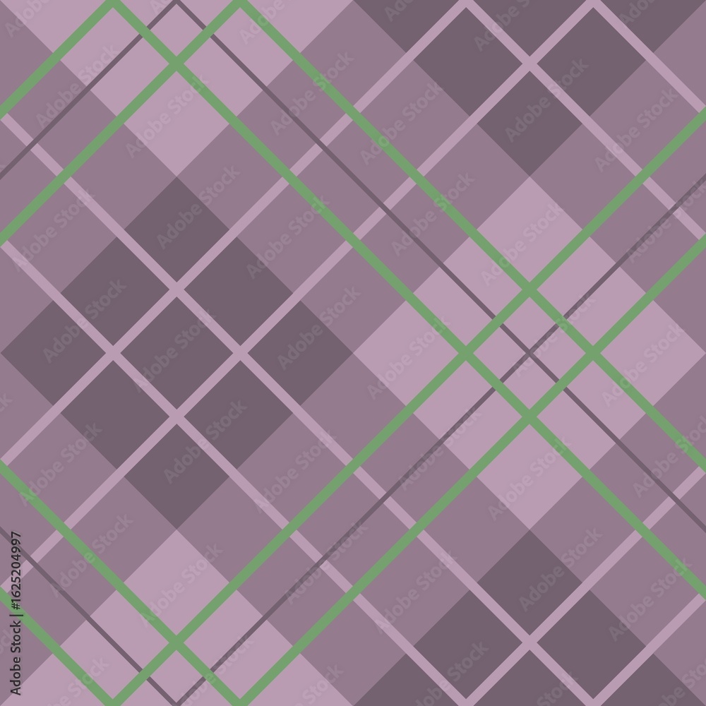 Obraz premium A geometric pattern features intersecting diagonal and vertical lines in shades of purple. The arrangement creates a symmetrical plaid design with a mix of dark and light purple squares.