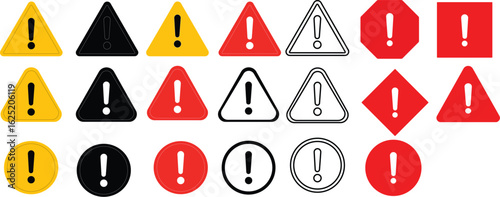 Danger and warning icon set.Warning danger triangle icon in line set isolated on transparent background hazardous vector apps and website material symbol in trendy style. Safety first concept.