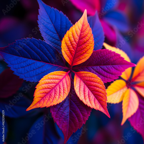 Autumn's electric hues: vibrant botanical close-up