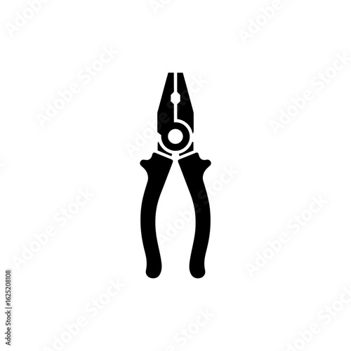  Pliers Black Filled Icon Hand Tool for Gripping and Repair Work
