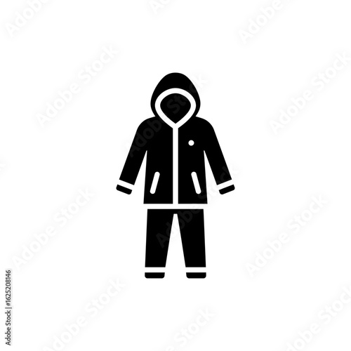 Waterproof Rain Suit Icon for Outdoor Protection and Heavy Rain Gear