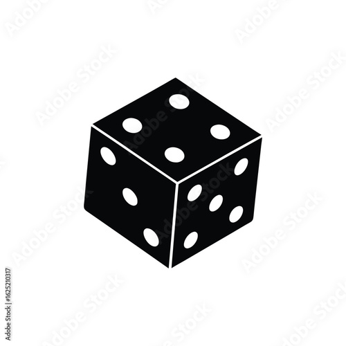 A dices silhouette vector art illustration