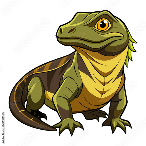 chameleon cartoon isolated on white background