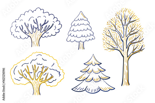 Artistic Tree Sketches: An appealing collection of hand-drawn tree sketches. each sketch embodies the essence of nature's arboreal marvels.