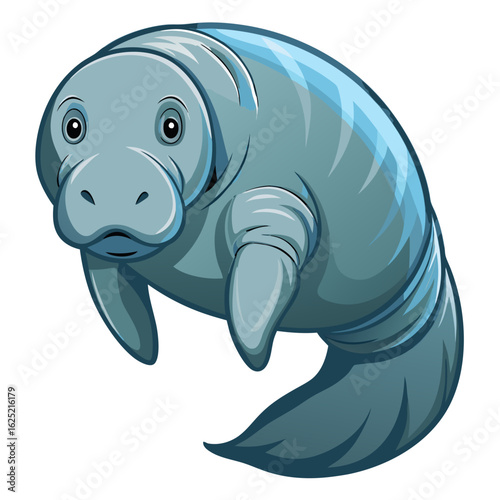vector illustration of a cartoon whale