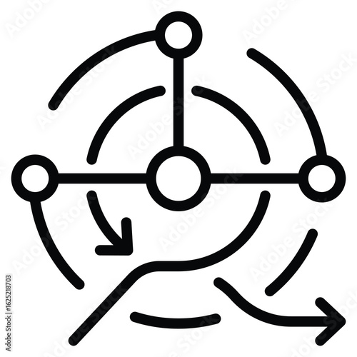 Agile Digital Change Icon Line Vector Illustration