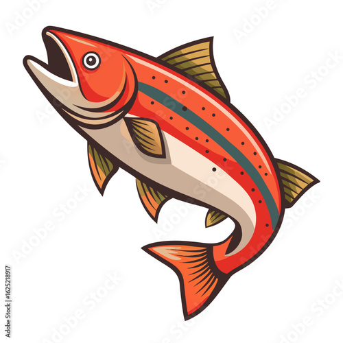 vector illustration of a cartoon fish