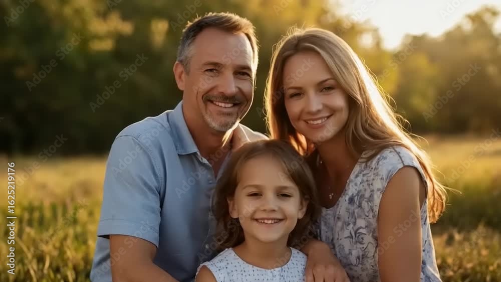 Family Portrait of Three Generations Enjoying Warm Sunset Outdoors Featuring Smiles and Bonding Family Portrait of Three Generations Enjoying Warm Sunset Outdoors Featuring Smiles and Bonding
