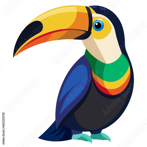 toucan with a green background