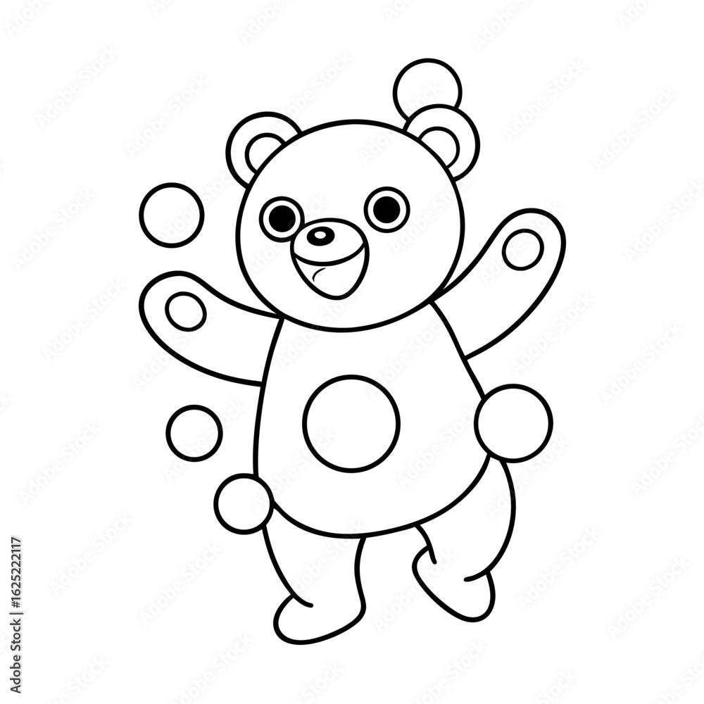 Fototapeta premium Printable Smiling Bunny Painting Coloring Page