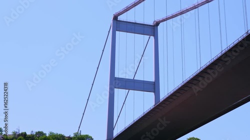 Passing Under the Bosphorus Bridge by Boat