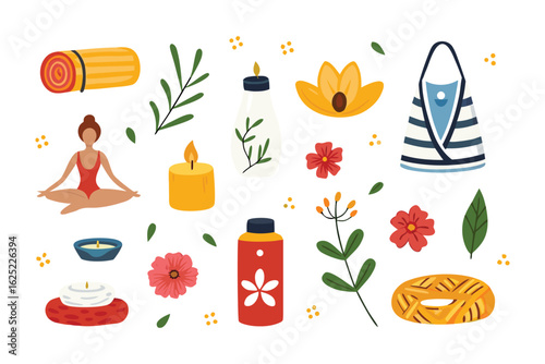 Harmony and Serenity: This scene offers a glimpse into a lifestyle of serenity, where a person finds peace in yoga. The scene is a celebration of harmony and mindfulness, showing an array of wellness.