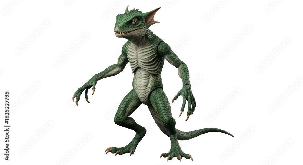 Fototapeta premium Isolated Lizard Man Cartoon Character