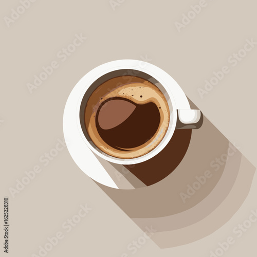 Coffee cup with espresso on minimalist background  