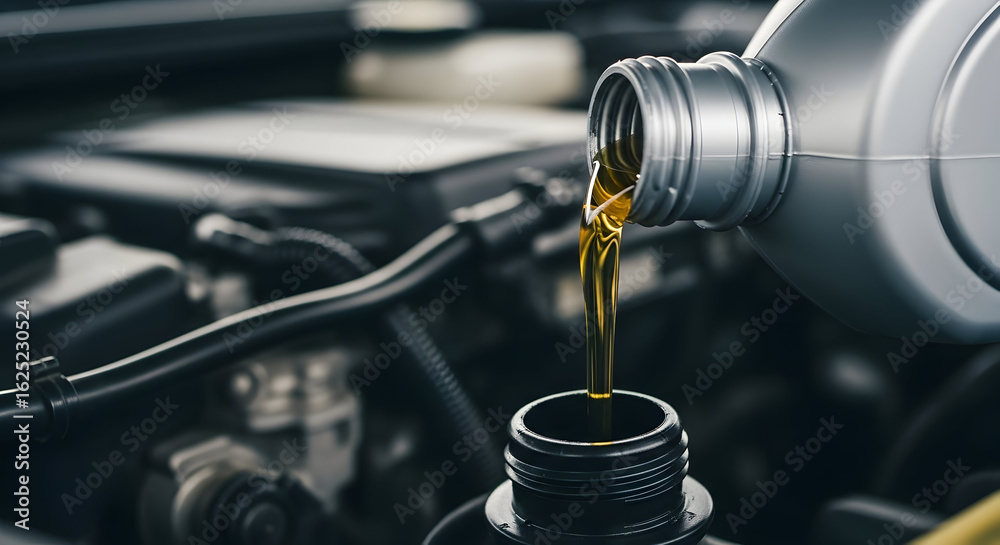 Fototapeta premium Premium Engine Oil Change for Peak Performance