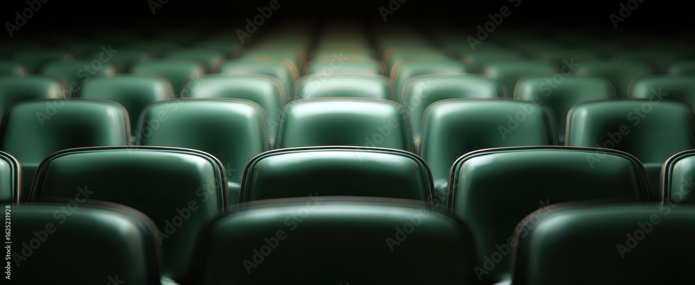 Obraz premium The Empty Green Seats Create a Serene Atmosphere in the Theater