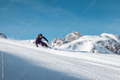 Ski Turn in Fresh Snow