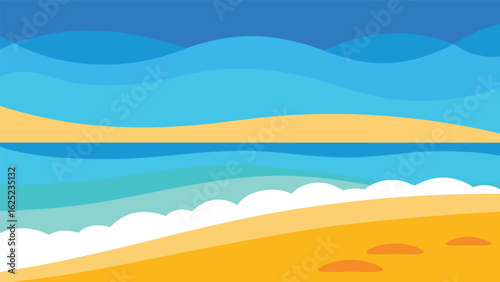 illustration of beach and ocean waves