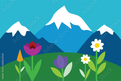 Alaska wildflowers swaying in gentle breeze, scenic summer meadow bloom, peaceful nature landscape, vibrant floral field, tranquil beauty of Alaskan wilderness, botanical serenity outdoors