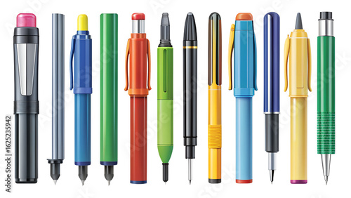 Variety of Colorful Pens and Markers