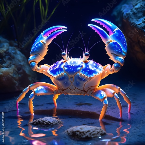 abstract colorful crab in close-up