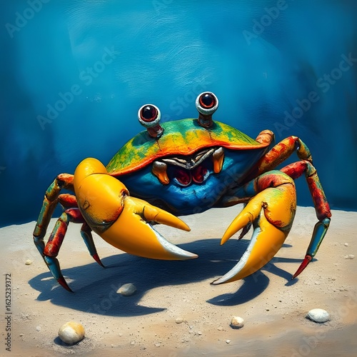 abstract colorful crab in close-up