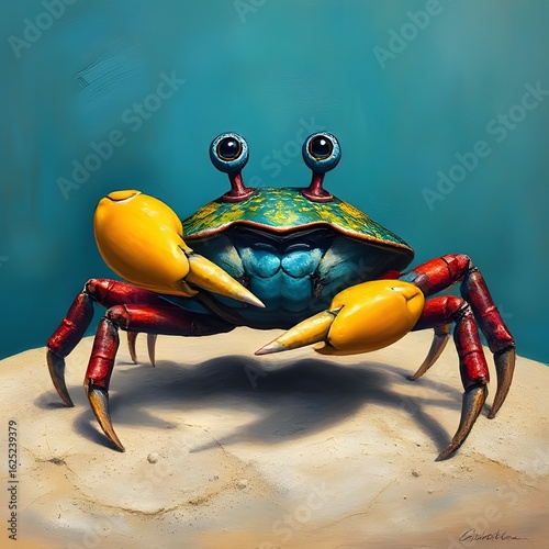 abstract colorful crab in close-up