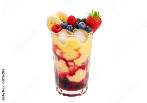 Wallpaper Mural Berry and Banana Smoothie on White Background Torontodigital.ca