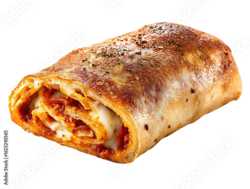 stromboli on white background