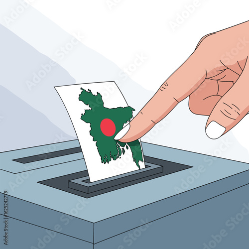 Citizen participating in democratic election process casting vote for national development