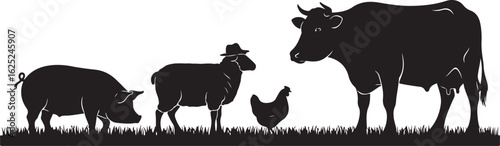 silhouette of animals