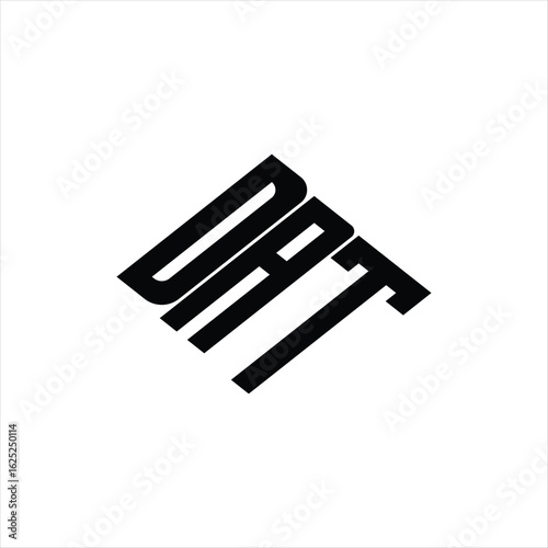 Modern abstract DAT logo design featuring geometric lines for innovative data analysis and digital transformation branding