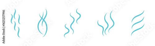 Wavy Smoke Vector Icons – Modern Aroma and Steam Illustrations Smoke Swirl Icons set 