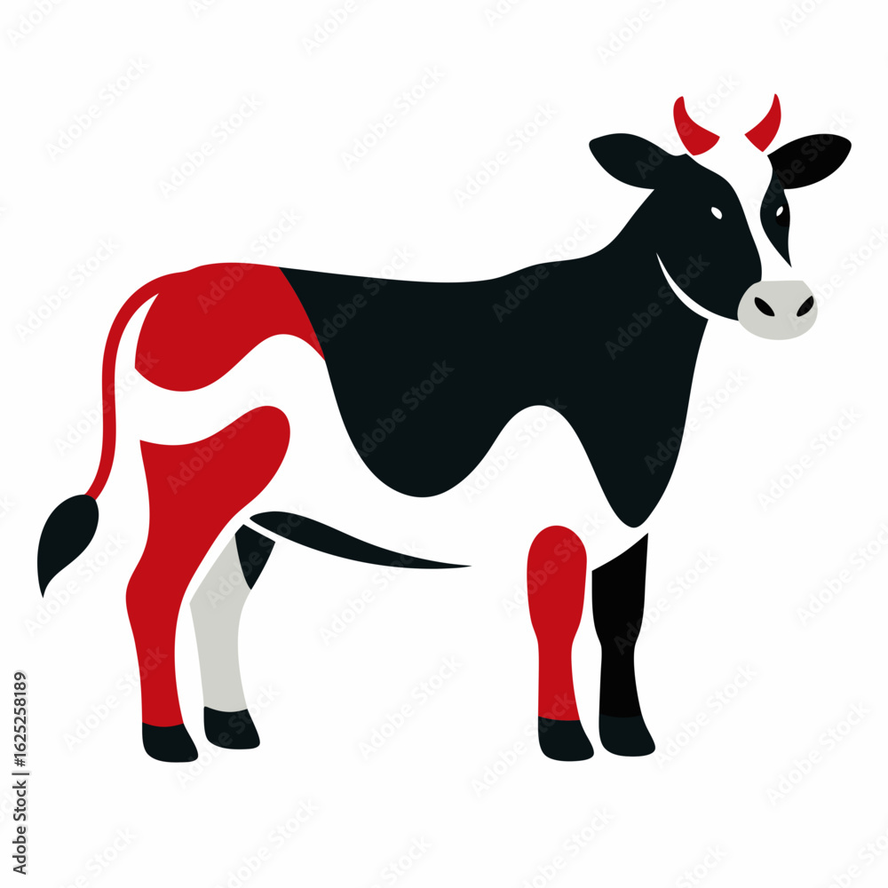 Obraz premium Elegant Design Cow Vector Style on White