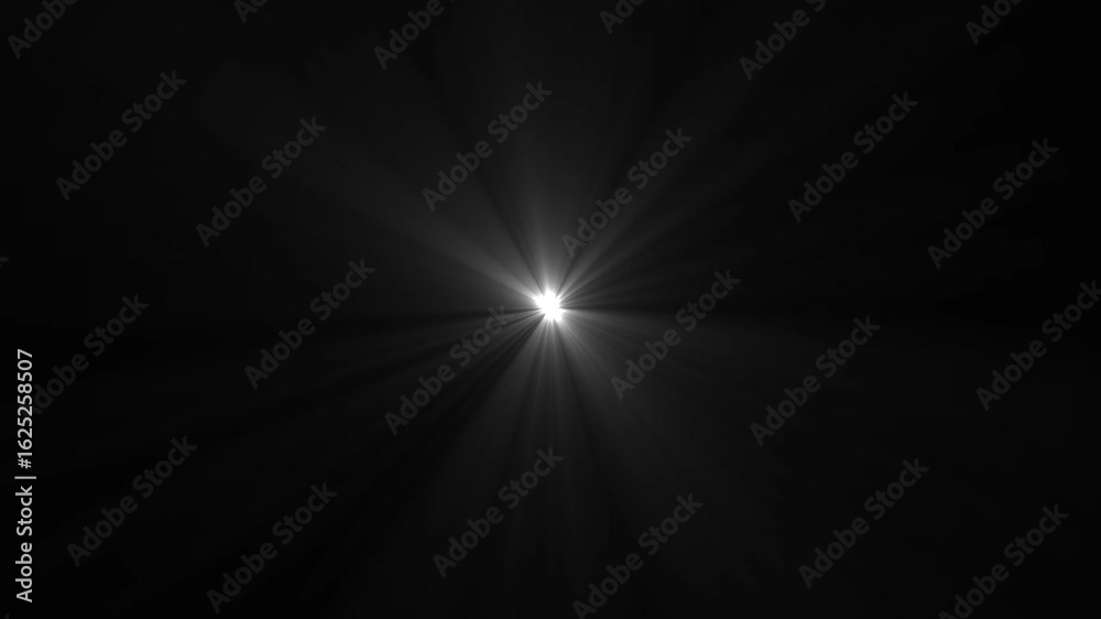 Light ray stock animation video concept. black background litter, shiny ...
