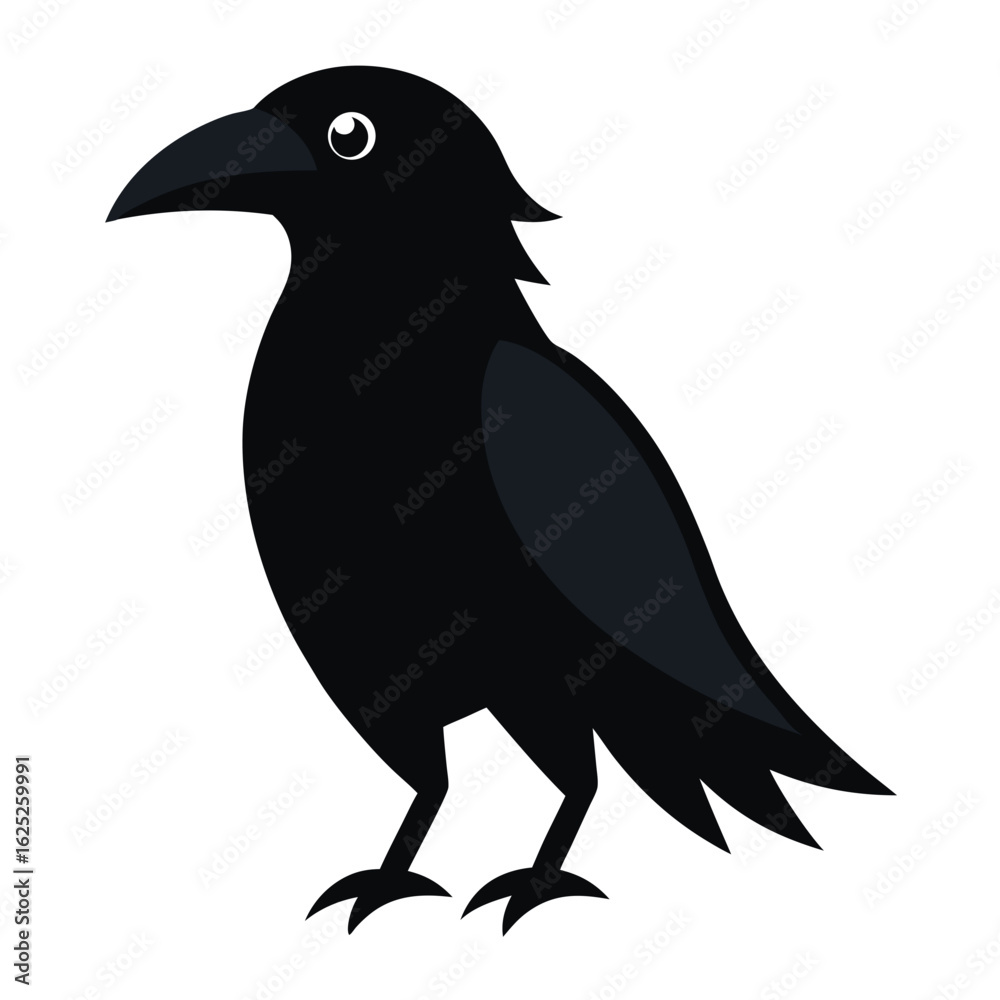 Fototapeta premium Stylish Design Raven Vector Style on White