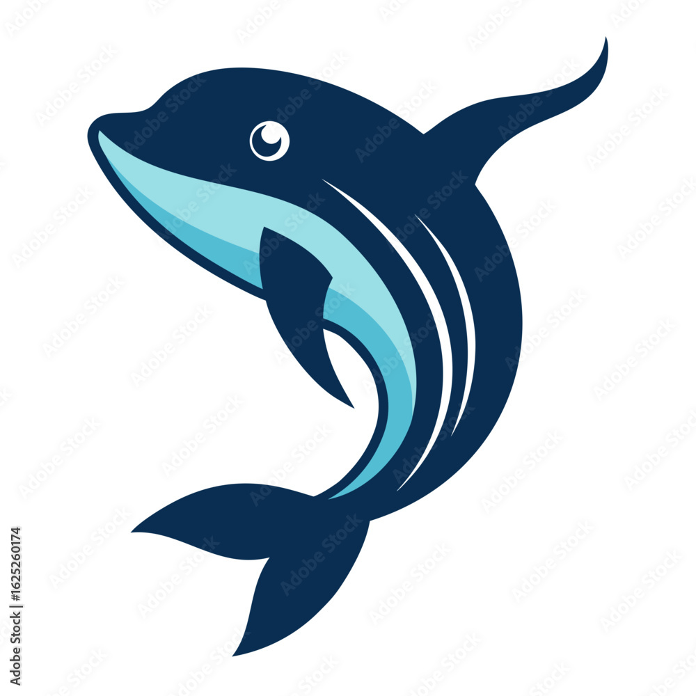 Obraz premium Stylish Design Whale Head Vector Style on White