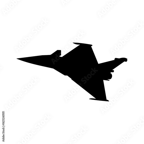 Plane Silloutte Dassault Rafale image from the side France Air Force.
