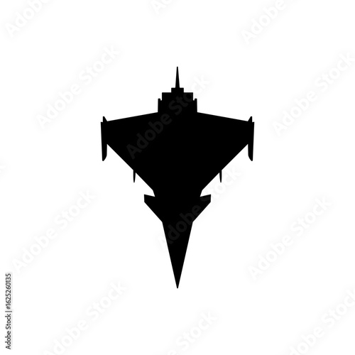 Plane Silloutte Dassault Rafale image from the above France Air Force