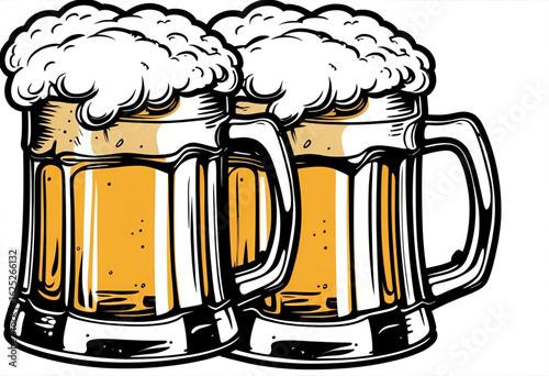 Beer mug silhouette vector illustration—classic black outline of a frothy pint, ideal for pub logos, Oktoberfest posters, bar signs, and beverage design themes.