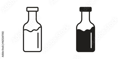 Milk bottle icon vector design element logo template