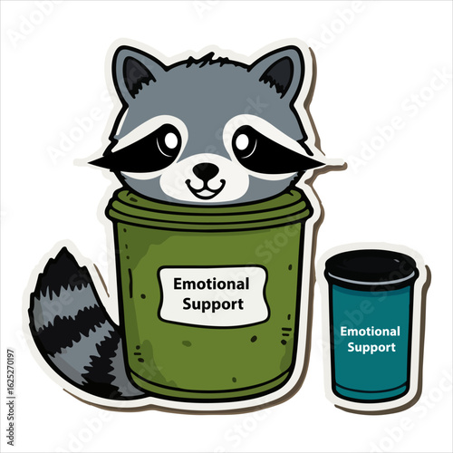 A cartoon dog peers from a red paint can, an illustration of a charity donation container