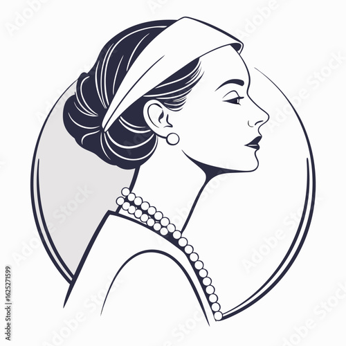 Elegant Woman Silhouette with Jewelry

