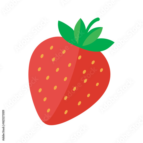 Realistic Strawberry With Leafy Top Vector